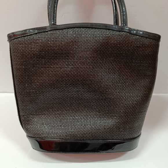 Lulu Guinness Black Vegan Patent Leather Bow Structured Tote - Picture 4 of 11